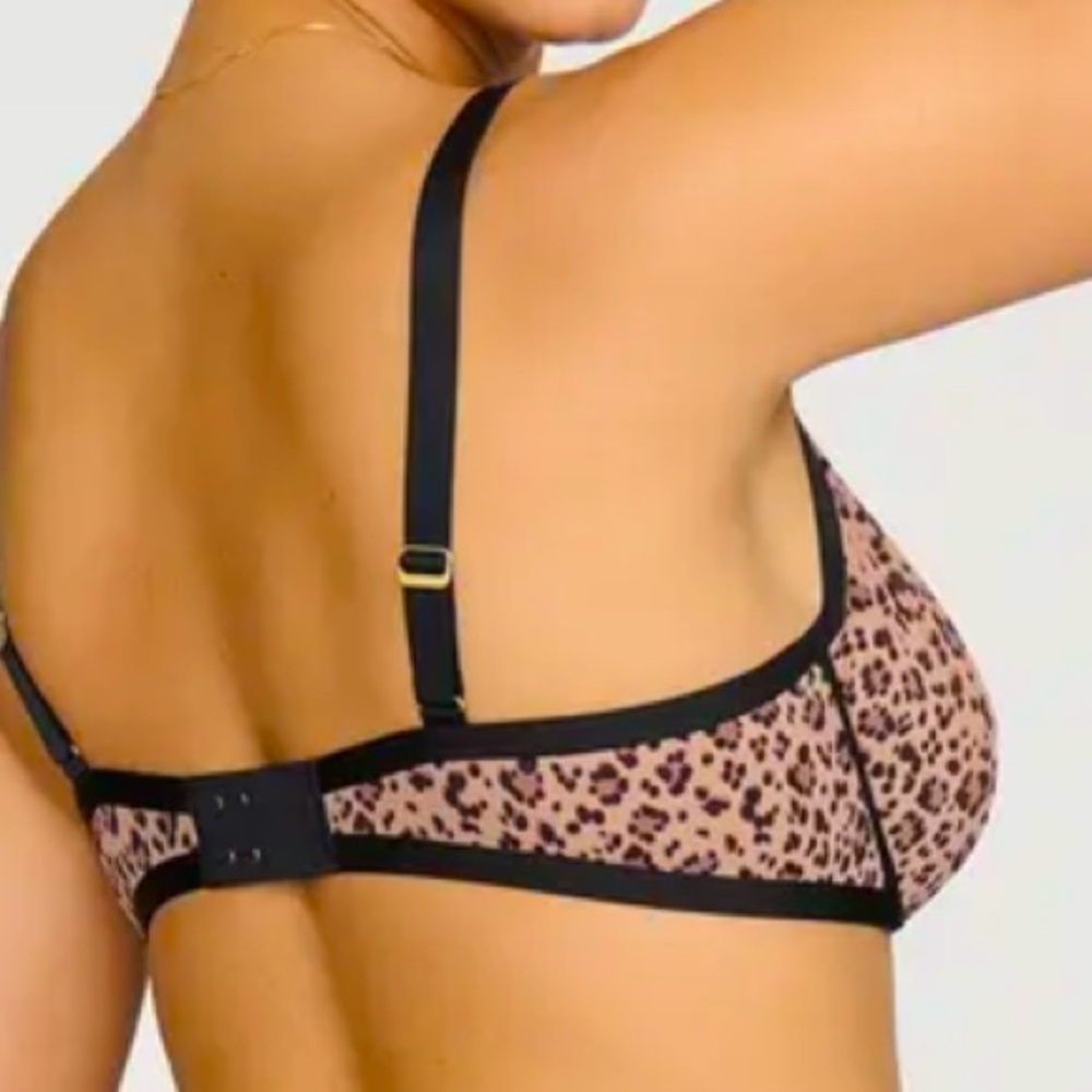 CUUP The Plunge Mesh Underwire Sheer Cheetah Animal Leopard Print UW Bra 38A - Picture 14 of 14